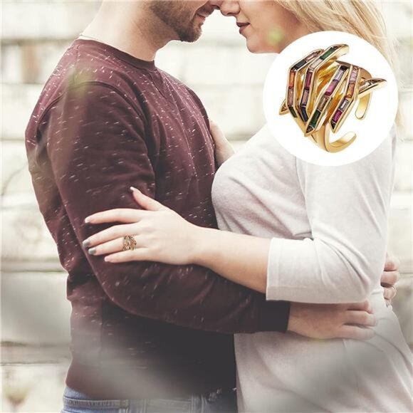 18K Gold Plated Hand Finger Cuff Ring - Picture 3 of 5